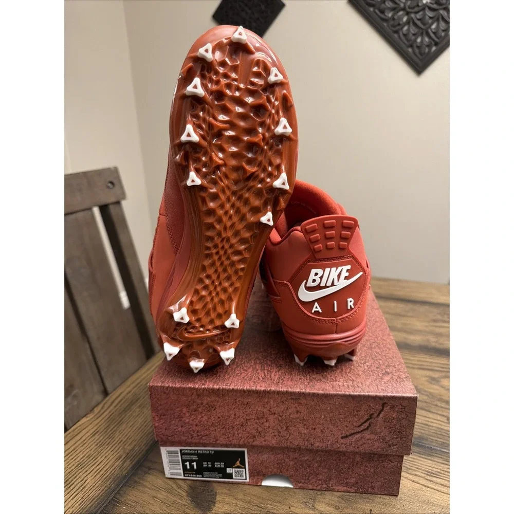 Custom Air Jordan 4 Brick by Brick Football Cleats  Mens Size 11